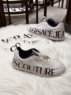 Versace Jeans Couture White Leather Men's Size 9 Chunky Sneakers